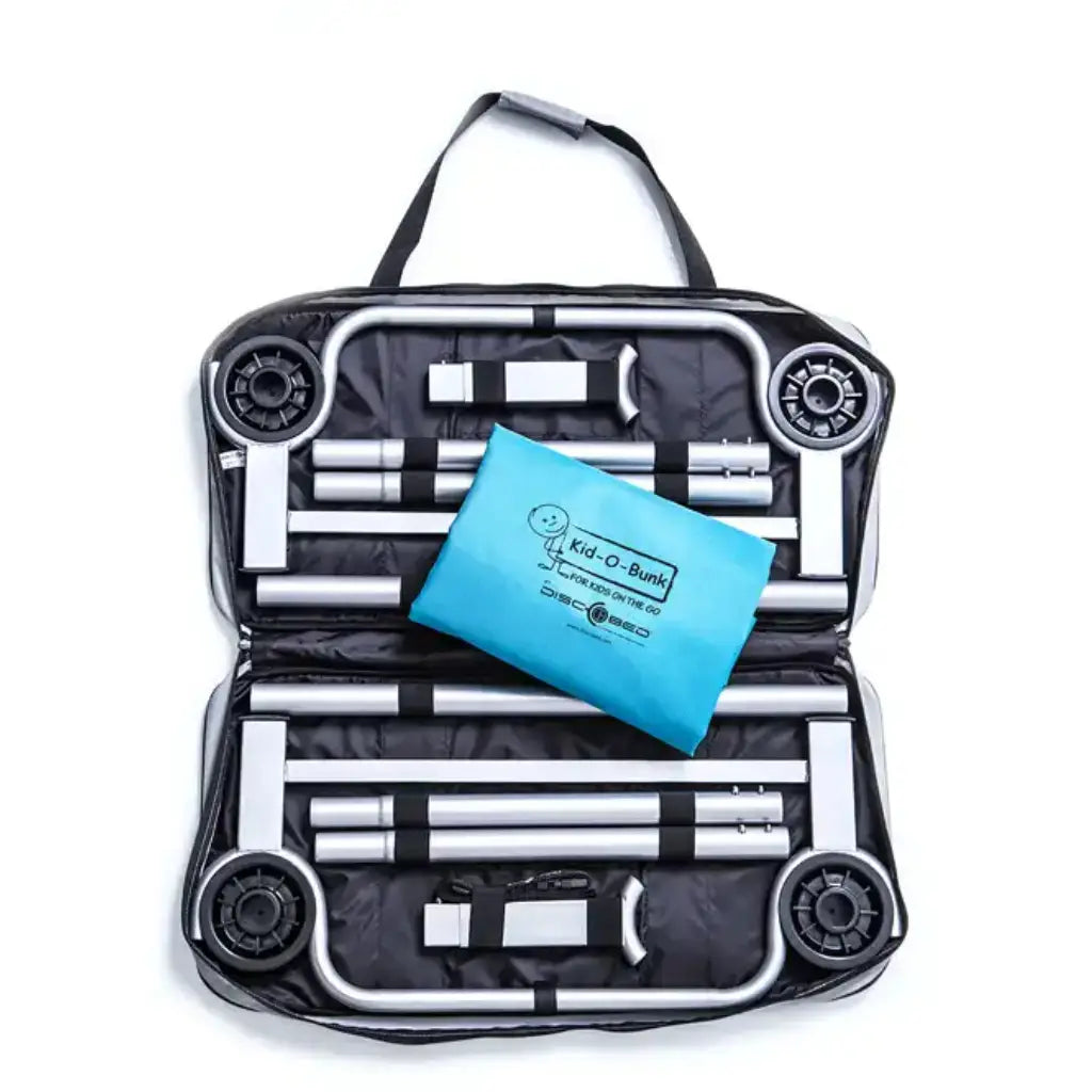 Kid-O-Bunk w/ Organiser - Teal Blue Fabric / Grey Frame