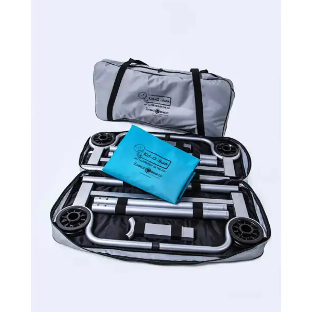 Kid-O-Bunk w/ Organiser - Teal Blue Fabric / Grey Frame