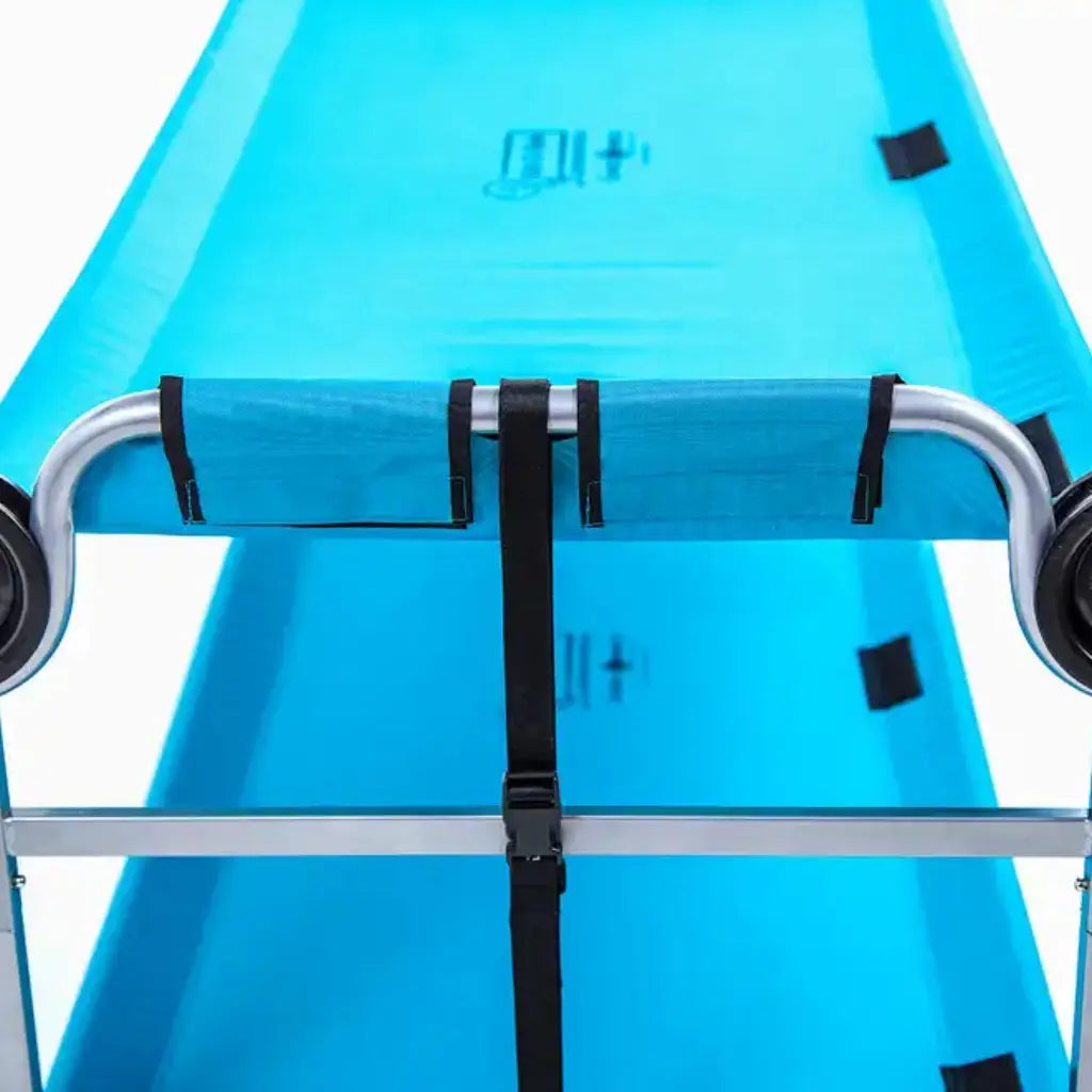 Disc-O-Bed Australia Kid-O-Bunk w/ Organiser - Teal Blue Fabric / Grey Frame Bunks