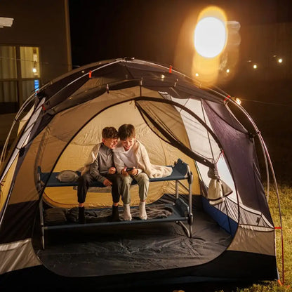 Disc-O-Bed Australia Kid-O-Bunk w/ Organiser - Grey Fabric / Black Steel Frame Disc-O-Bed