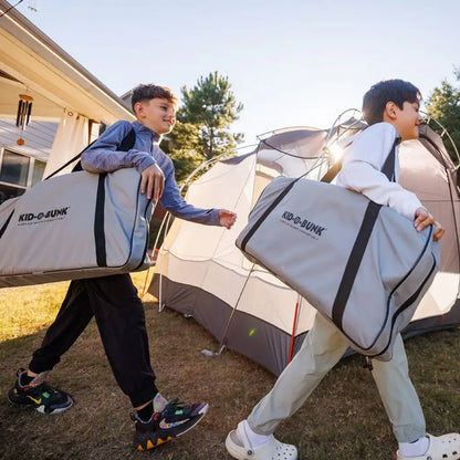 Disc-O-Bed Australia Kid-O-Bunk w/ Organiser - Grey Fabric / Black Steel Frame Disc-O-Bed