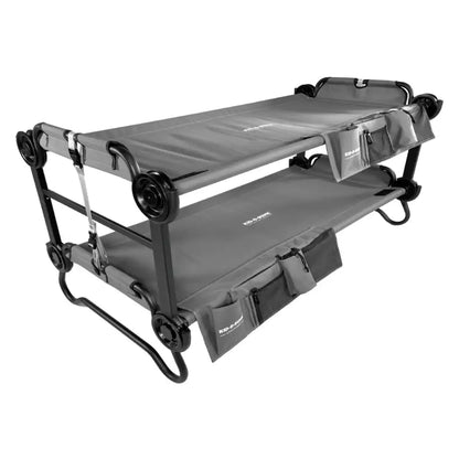 Disc-O-Bed Australia Kid-O-Bunk w/ Organiser - Grey Fabric / Black Steel Frame Disc-O-Bed