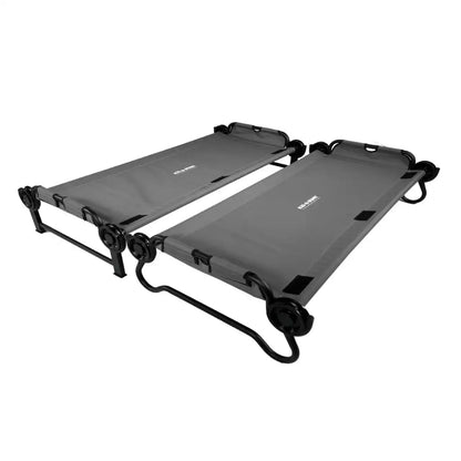 Disc-O-Bed Australia Kid-O-Bunk w/ Organiser - Grey Fabric / Black Steel Frame Disc-O-Bed