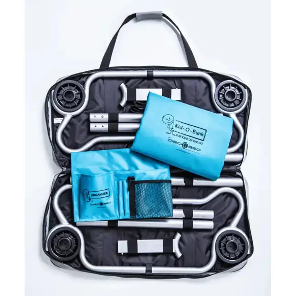 Kid-O-Bunk w/ Organiser - Teal Blue Fabric / Grey Frame
