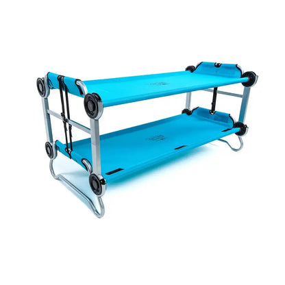 Disc-O-Bed Australia Kid-O-Bunk w/ Organiser - Teal Blue Fabric / Grey Frame Bunks