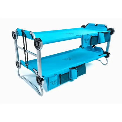 Disc-O-Bed Australia Kid-O-Bunk w/ Organiser - Teal Blue Fabric / Grey Frame Bunks