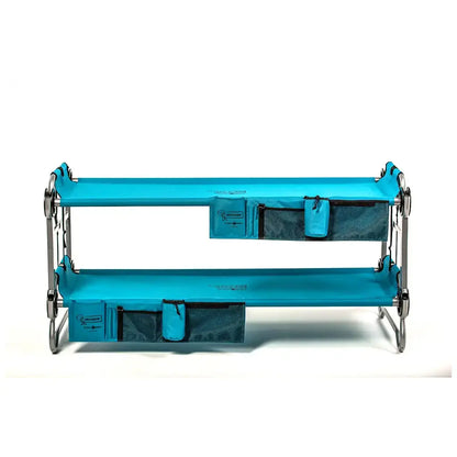 Disc-O-Bed Australia Kid-O-Bunk w/ Organiser - Teal Blue Fabric / Grey Frame Bunks