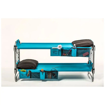 Disc-O-Bed Australia Kid-O-Bunk w/ Organiser - Teal Blue Fabric / Grey Frame Bunks