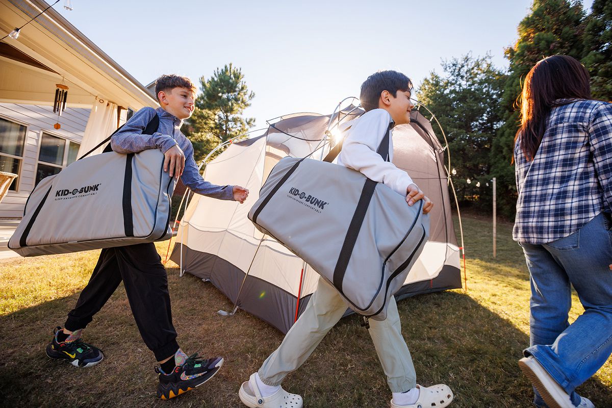 Kid-O-Bunk w/ Organiser - Teal Blue Fabric / Grey Frame